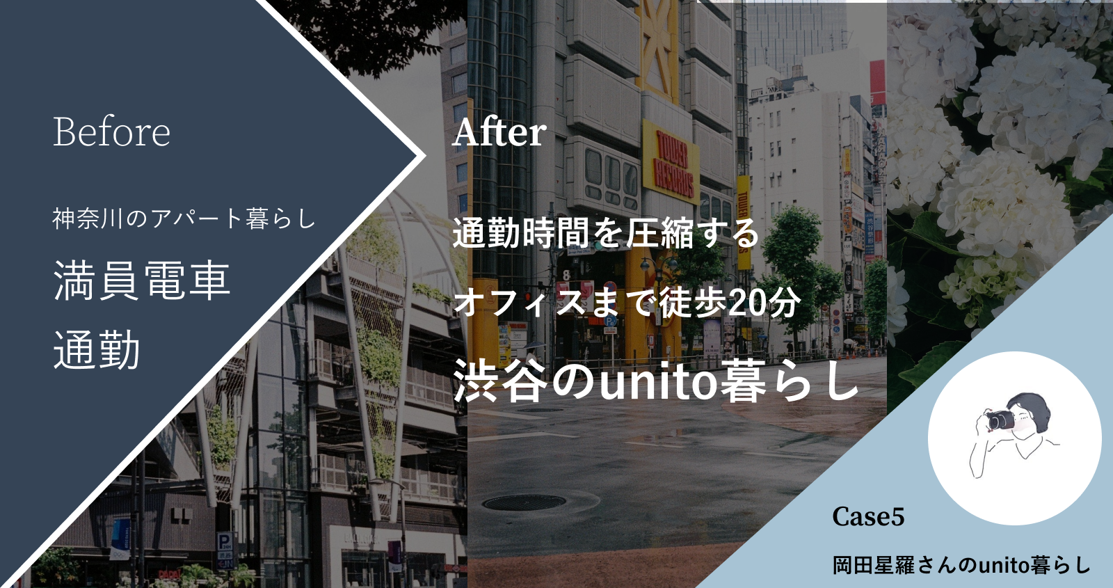 夕陽が染みる菊名のアパートと、通勤時間を圧縮する渋谷のunitoで二拠点居住｜岡田星羅さんのunito暮らし